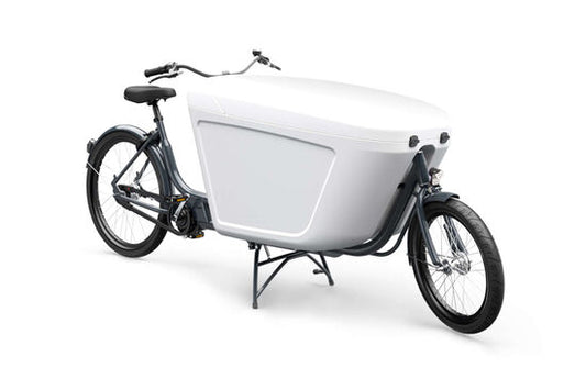 Babboe/Raleigh Pro Bike Yamaha Mid Motor Electric Cargo Bike 2022, 350L, 400Wh - Grey frame, White box