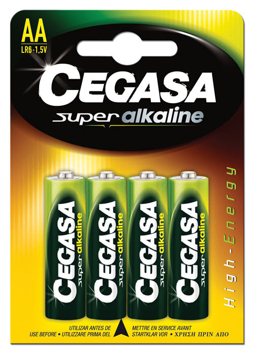 Cegasa Super Alkaline LR6 'AA' - 4 Batteries