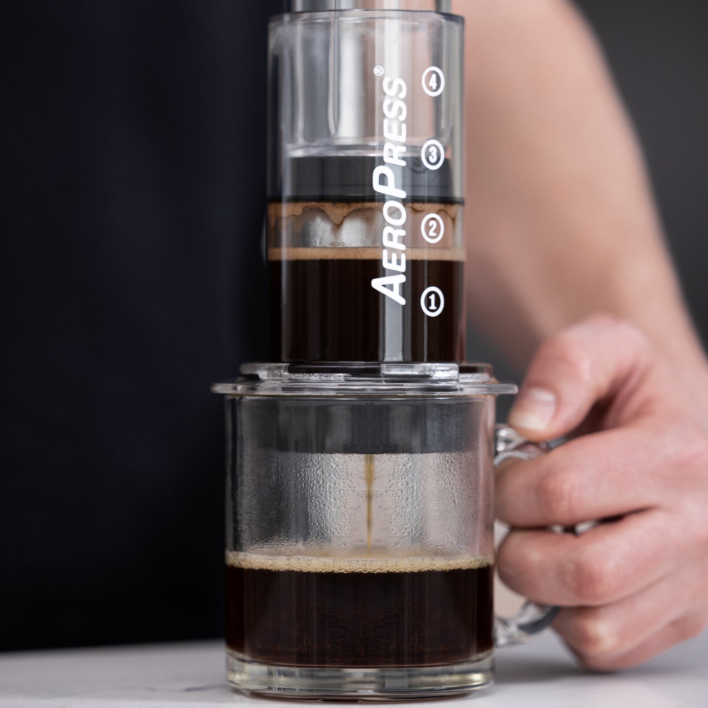 AeroPress Clear Coffee Maker - built tougher for travelling