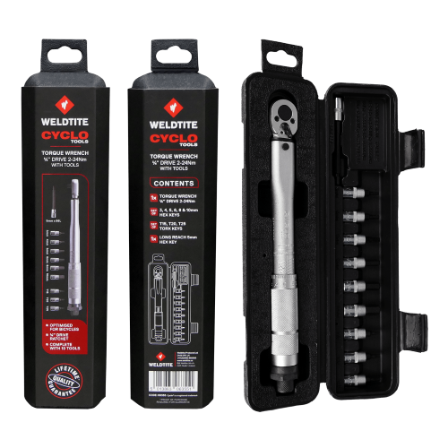 Cyclo 1/4" Drive Torque Wrench (2-24nm) With Tools