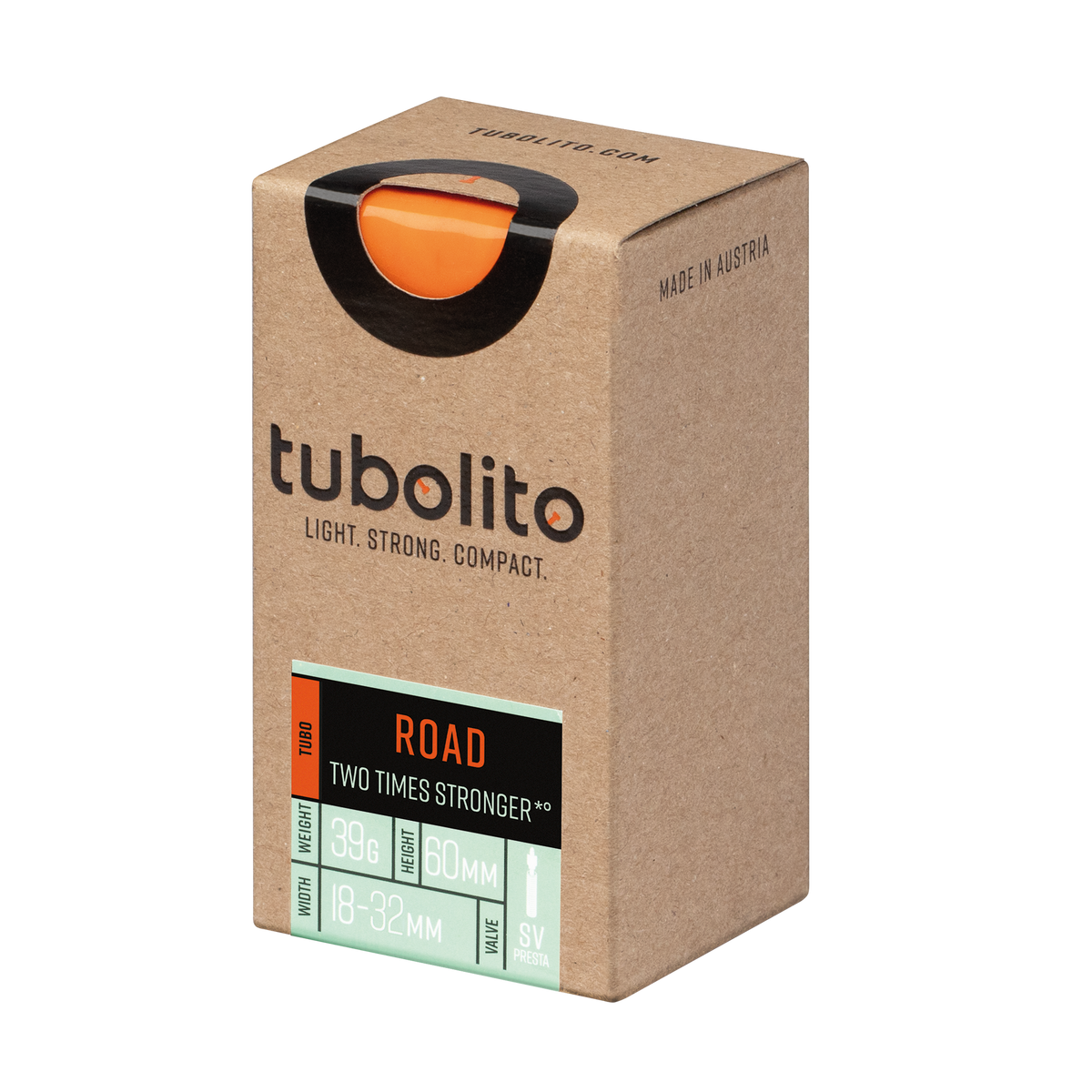 Tubolito Tubo 700C Road 60mm Presta Valve in Orange (700 x 18-32mm)