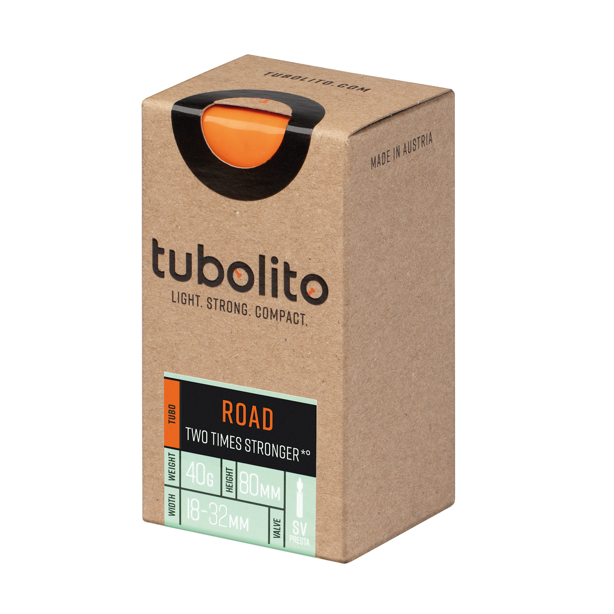Tubolito Tubo 700C Road 80mm Presta Valve in Orange (700 x 18-32mm)