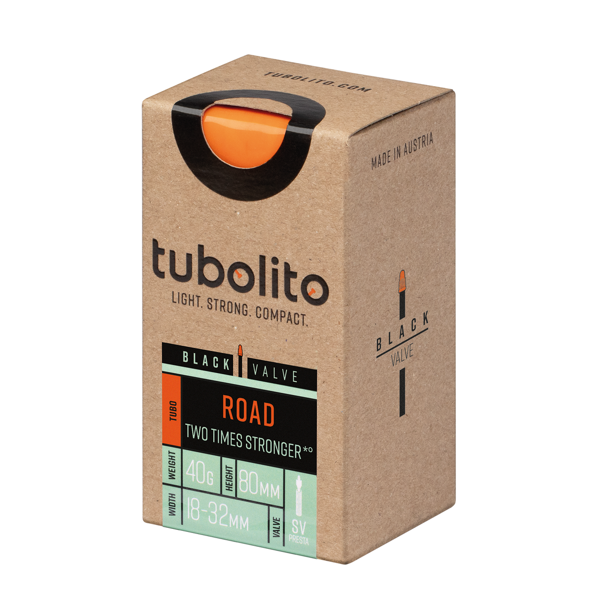Tubolito Tubo 700C Road 80mm Presta Valve in Black (700 x 23-35mm)