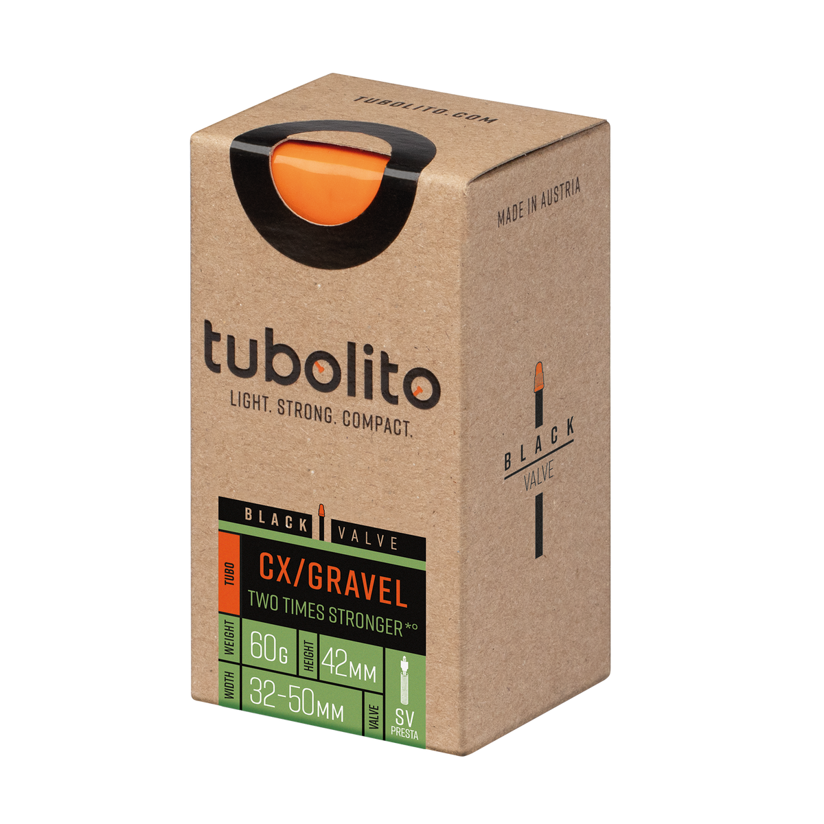 Tubolito Tubo CX/Gravel 42mm Presta Valve in Black (700C/29"/27.5" 32-50mm)