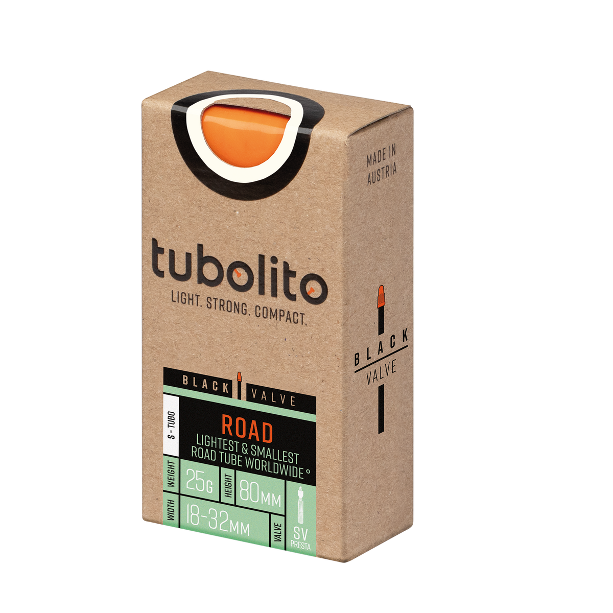 Tubolito S-Tubo 700C Road 80mm Presta Valve in Black (700 x 18-32mm)