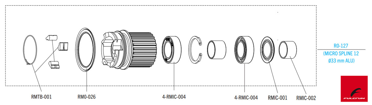 Fulcrum Micro Spline Alu FW Body Ø33 With Spacer & Gasket (R0-127)