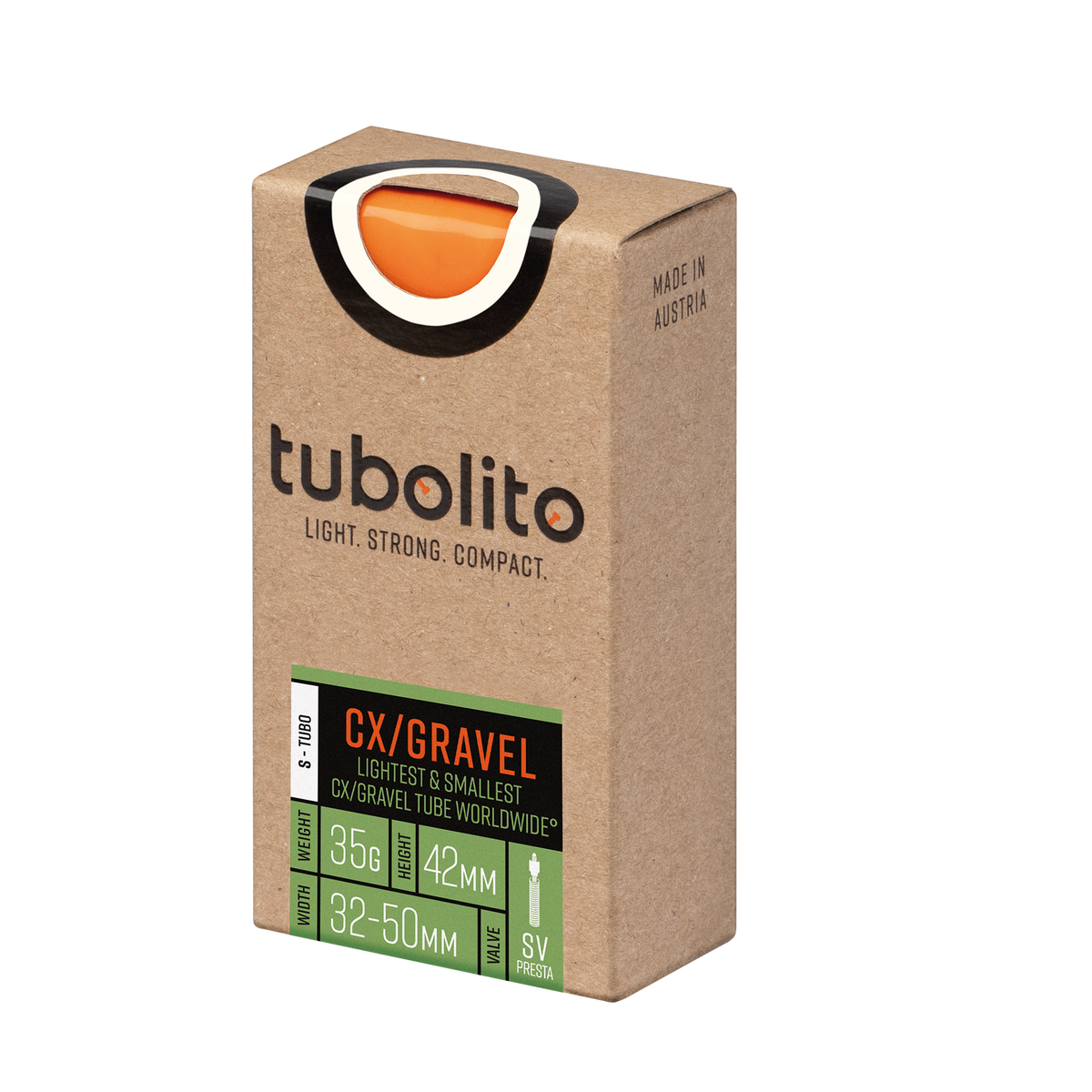 Tubolito S-Tubo CX/Gravel 42mm Presta Valve in Orange (700C/29"/27.5" 32-50mm)