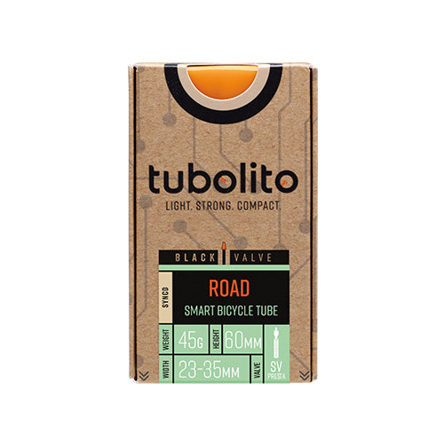 Tubolito Tubo Road Syncd Smart Bicycle Tube 60mm Presta 700c BLACK VALVE