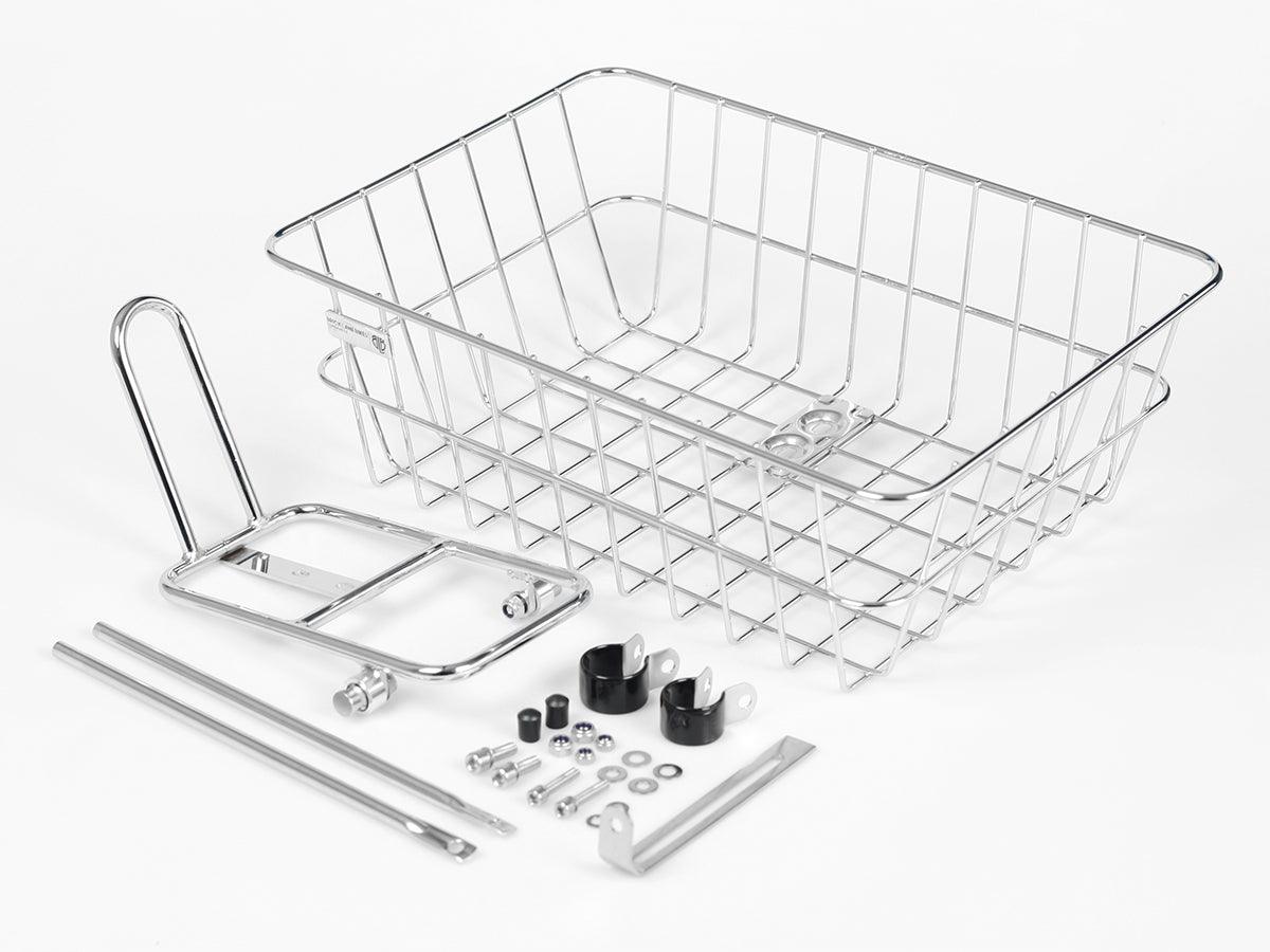 BLB Front Rack and Wire Basket Combo - Silver - Bike Boom