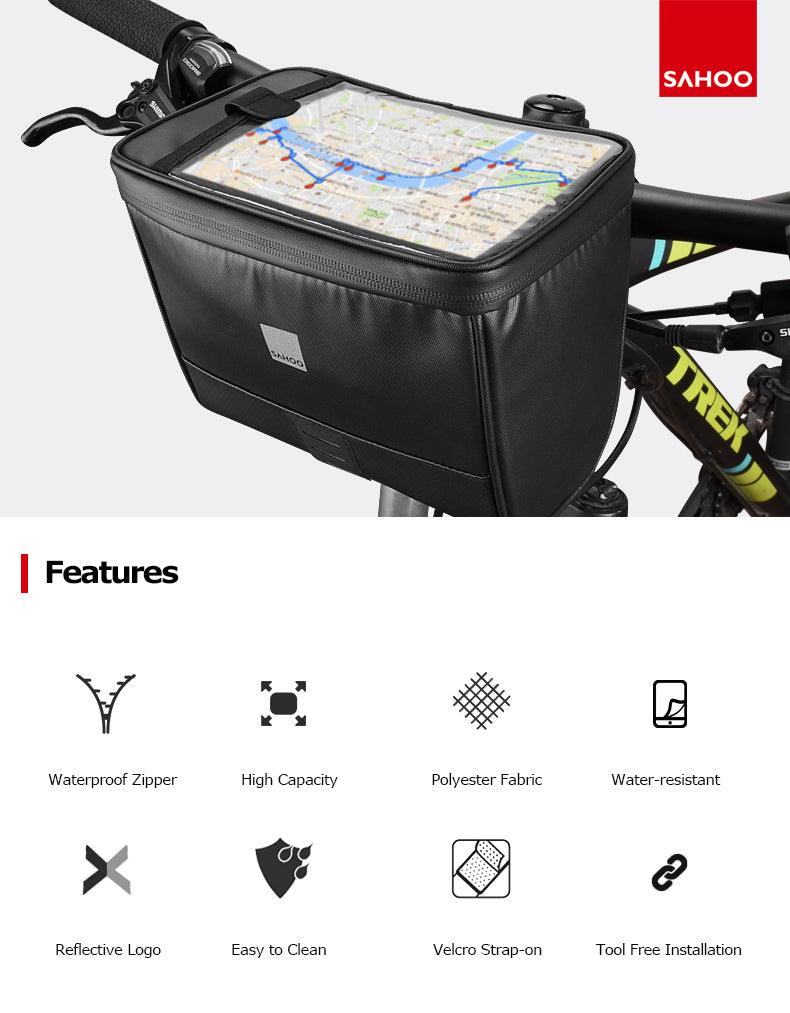 SAHOO Handlebar Bag - Size: 20x16x12cm Capacity: 2L - Bike Boom