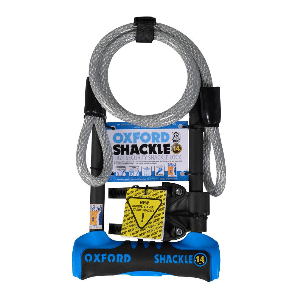Oxford Shackle 14 DUO U-Lock: 320mm with 1200 x 12mm Cable - Bike Boom