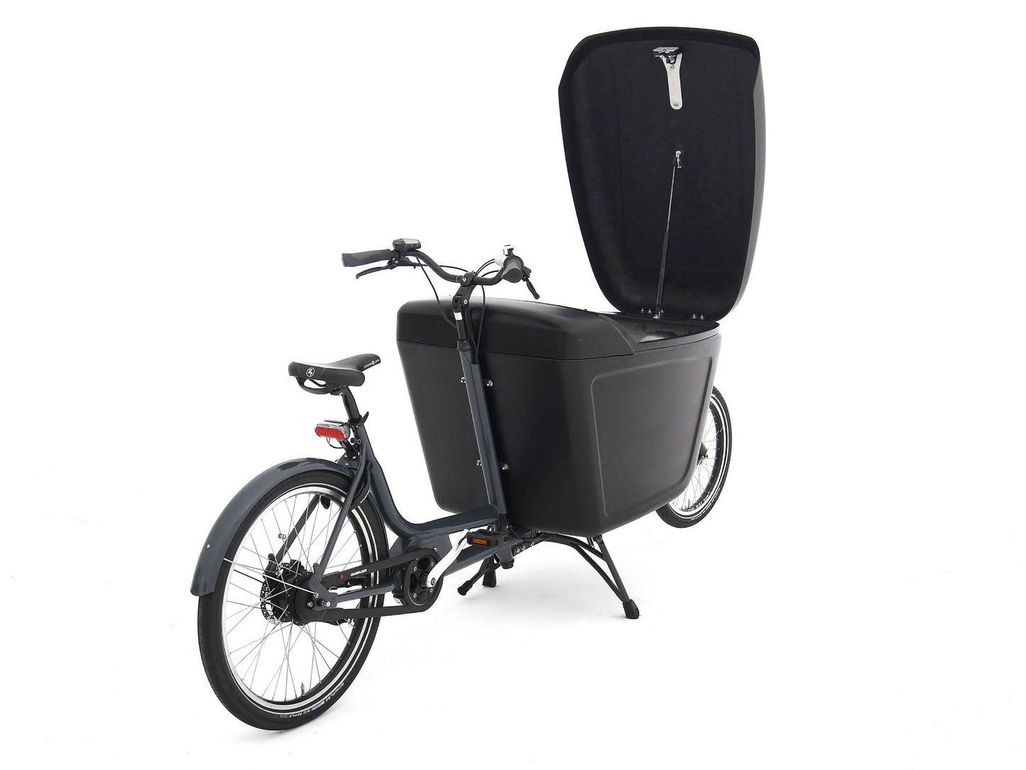 Babboe/Raleigh Pro Bike Yamaha Mid Motor Electric Cargo Bike 2022, 350L, 400Wh - Grey frame, White box